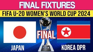 FIFA U20 WOMENS WORLD CUP 2024  FINAL SCHEDULE  SEMI FINAL RESULT  3rd PLACE MATCH [upl. by Ayenat]