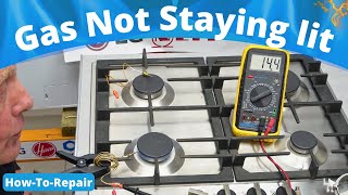 Gas Stove Top Hob Burner Not staying lit Thermocouple How it works amp Test if lights but goes out [upl. by Blaire]