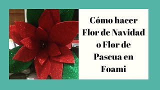 Cómo hacer Flor de navidad o flor de pascua en foami [upl. by Aicnelav]