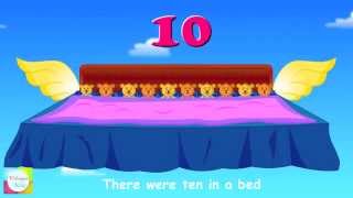 Ten In The Bed Nursery Rhyme With Lyrics  Animation Songs For Children [upl. by Olin]