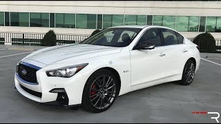 Infiniti Q50S Red Sport Muffler Delete [upl. by Timofei743]