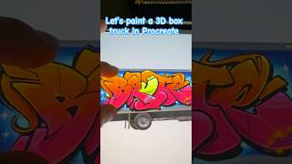 3D templates on procreate procreate procreatetutorial graffiti shortsviral art [upl. by Kernan]