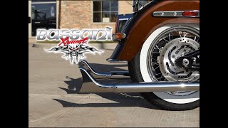 Bassani True Dual Fishtail exhaust on 2019 Softail Deluxe  Sound Clip [upl. by Sira]