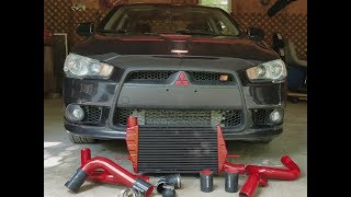 Evo X Intercooler Install on the Ralliart [upl. by Elbon]