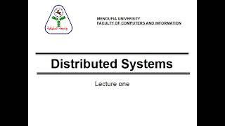 Distributed Systems Lecture1  Dr Nader Elshahat [upl. by Burgener571]