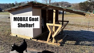 Goat Shed Build MOVABLE Shelter With Covered Hay Crib amp Feeders [upl. by Columbine58]