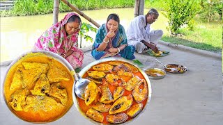 popi kitchen eating ILISH MACHER TEL JHAL amp RICE [upl. by Kaye735]