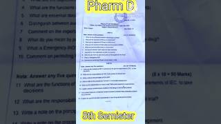 Pharm D 5th Semister Clinical Research Questions Paper  ssuhs pharmd questions youtubeshorts [upl. by Einnalem]