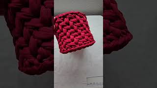 Diagonal Chevron Basket Tutorial crochetcrochetbasket [upl. by Ardnahcal]