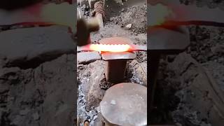 How to make a sword using motor cycle Gear blacksmith handaxe handmadesword armorsmith axe [upl. by Enelyad]