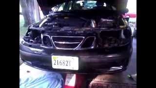 2003 Saab 95Aero front bumper removal [upl. by Kubis]