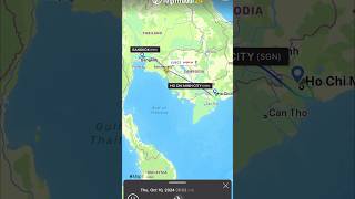 Bangkok 🇹🇭 to Ho Chi Minh 🇻🇳 flight route  Vietjet airlines shorts [upl. by Rabi]