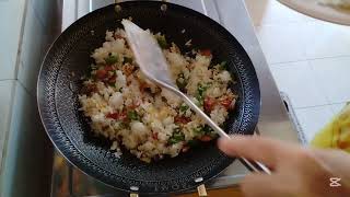 Nasi goreng simple cook by indaikubreakfast friedrice [upl. by Hesler]