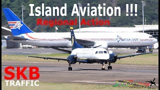 Regional Action  Amerijet 767 FedEx Caravan Seaborne Saab 340 St Kitts Airport [upl. by Orvan]