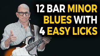 12 Bar Minor Blues Solo with 4 Easy Licks [upl. by Hescock]