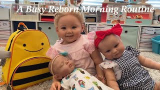 Morning Routine with a toddler and 2 babiesreborn doll roleplay [upl. by Gerdi]