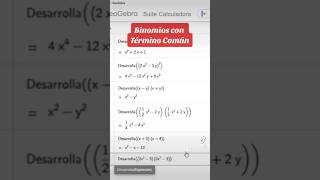 Geogebra Binomios con término común geogebra productosnotables [upl. by Imtiaz]