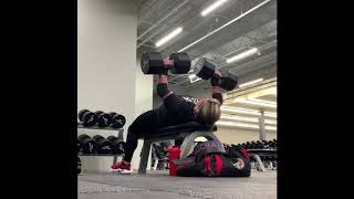 4 Minutes of Female Bodybuilders Dumbbell Pressing [upl. by Khalin273]