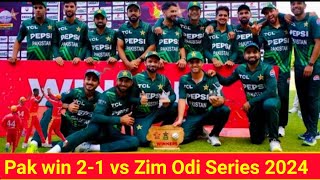 Pak Big Record  Pakistan win 21 Vs Zimbabwe Odi Series 2024  Pakistan vs Zimbabwe Highlights [upl. by Laise]