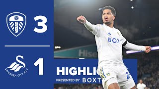 Highlights  Leeds United 31 Swansea City  Piroe Rutter and James goals [upl. by Veradi661]