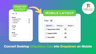 Convert Checkbox Lists into Dropdown on Mobile  Dropdown with Checkbox  Checkbox in Dropdown [upl. by Hutner]