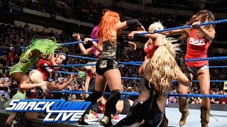 Nikki Bella vs Carmella ends in chaos as Team Raw invades SmackDown LIVE Nov 15 2016 [upl. by Bathilda]