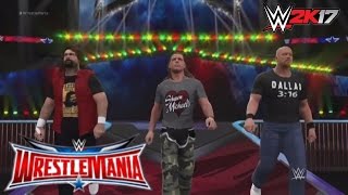 WWE 2K17 Recreation quotStone ColdquotShawn Michaels and Mick Foley returns at Wrestlemania 32 [upl. by Atiuqad]