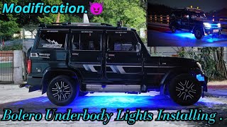 Installing Under Body Light In🖤 Modified Bolero Just In ₹250 At home My First Video On Youtube [upl. by Ellezig]