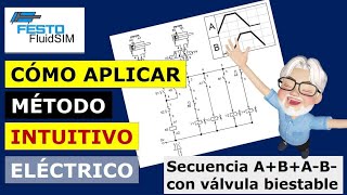 Aplicación Método Intuitivo Eléctrico ABAB con válvulas biestables en FluidSim 😊 [upl. by Nerek]