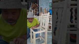 I make a big wooden chair with a seat height of 50 cm Professional carpentry Mortise and tenon [upl. by Favata]