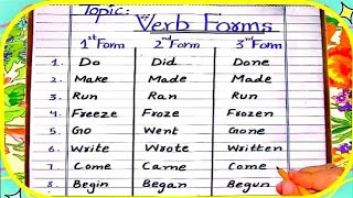 Verb forms v1 v2 v3 in English Grammar  Learning Video For Kids [upl. by Enrika860]