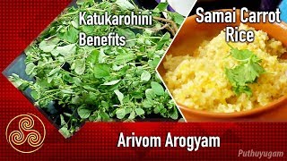 கடுகுரோகிணி மருத்துவ பயன்கள்  சாமை அரிசி காரட் சாதம்  Arivom Arogyam  03072018 [upl. by Evers]