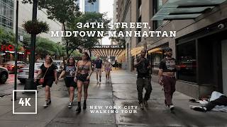 NYC walking tour  34th street Midtown Manhattan 4K [upl. by Thevenot]