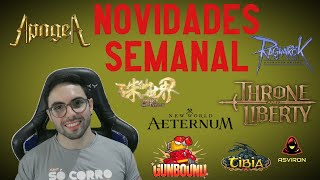 NOVIDADES SEMANAL  STRESS TEST DE MMORPG BRASILEIRO LANÇAMENTO NEW WORLD AETERNUM TIBIA PLAY2EARN [upl. by Airenahs]