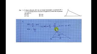 In figura alaturata ABC este un triunghi dreptunghic cu ipotenuza BC12 cm [upl. by Odericus704]