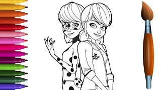 How To Color Ladybug And Marinette  Miraculous Ladybug  Disney [upl. by Aisereht]