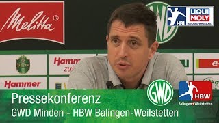 03112019 GWD Minden  HBW BalingenWeilstetten  Pressekonferenz [upl. by Bhayani]