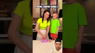 Puding tumpah semua prank funny family diy challenge comedy pudding strawberry [upl. by Teeniv]