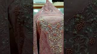 Aoa new stock available organza fancy handmade crystal setting k sth order03091466171delivery all 🇵🇰 [upl. by Delmer]