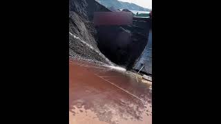 40 Process of unloading tons of gravels on barge  Stress relief with sound of work [upl. by Sass]