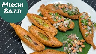 Mirchi Bajji  మిర్చి బజ్జీ Easy Street Style Mirchi Bajji RecipeMirchi Bajji Recipe by Powerchef [upl. by Sanborne]