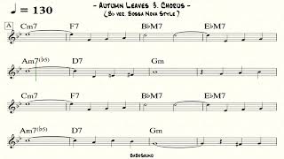 Autumn Leaves Backing Track Bb ver Bossa Nova Style [upl. by Mlohsihc]