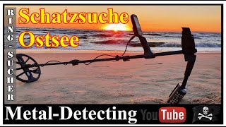 Schatzsuche an der Ostsee Sondeln am Strand mit dem Metalldetektor Campertour Ringsucher [upl. by Thilda]