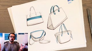 😬 First Attempt Sketching HANDBAGS 😬 [upl. by Assener]