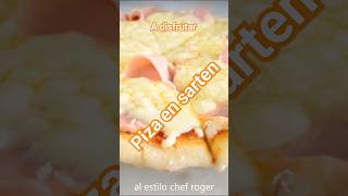 Pizza en sarten y sin amasar pizza receta recetas [upl. by Maybelle514]