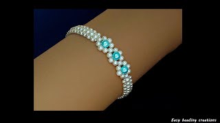 Bracelet tutorial The simpliest bracelet pattern for beginner beaders [upl. by Norihs130]