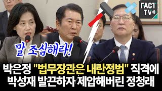 박은정 quot법무장관은 내란정범quot 직격에 박성재 발끈하자 제압해버린 정청래 [upl. by Ferris]