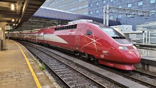 Trains At Brussels South BruxellesMidiBrusselZuid Railway Station 2082024 [upl. by Custer]