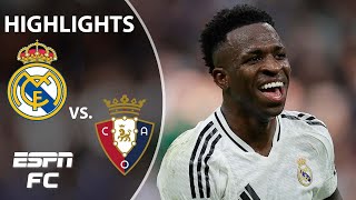 🚨 Vinicius Jr Hat Trick 🚨 Real Madrid vs Osasuna  LALIGA Highlights  ESPN FC [upl. by Hoseia]