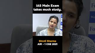 IAS Main Exam takes much study  Ft Shruti Sharma  shorts lbsnaa [upl. by Fran]